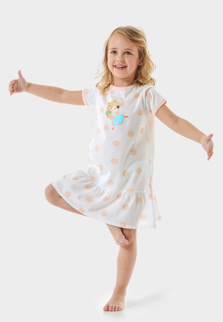 Nachthemd kurz Punkte Prinzessin off-white - Casual World