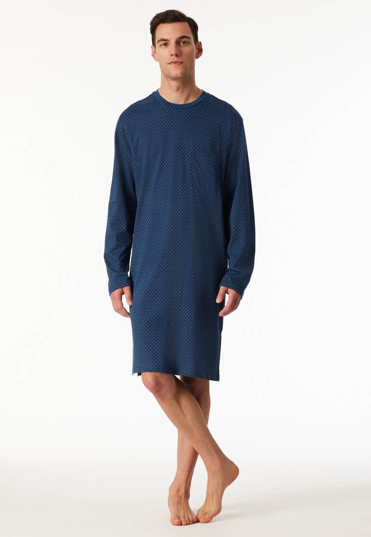 Nachthemd lange mouwen blauwgrijs - Comfort Essentials