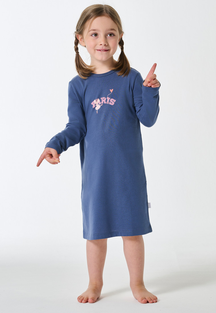 Nachthemd langarm Paris Maus jeansblau - Kids Nightwear