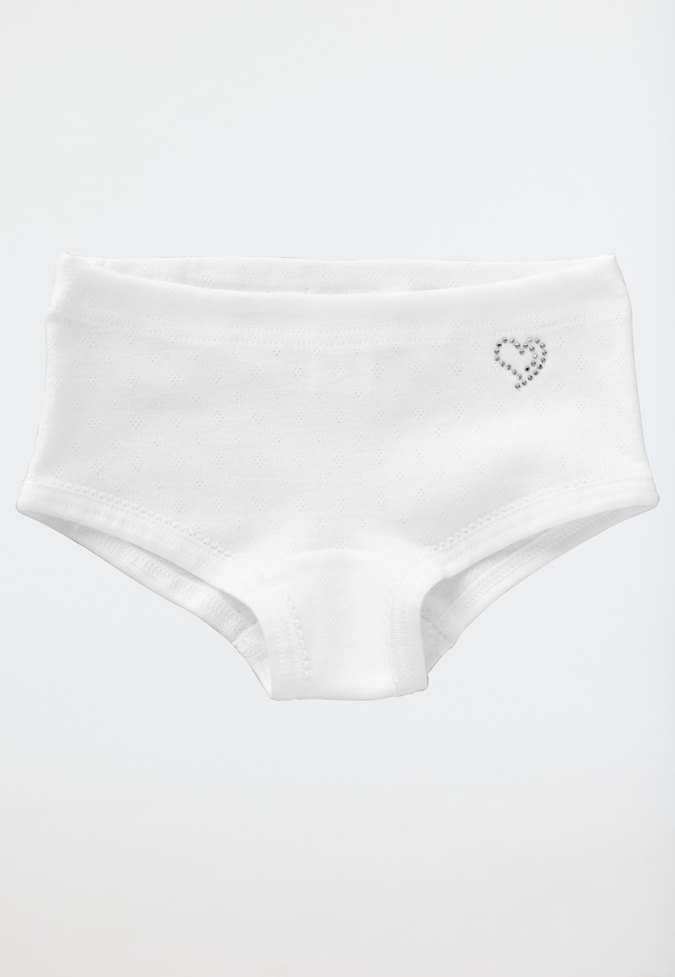 Panty fijnrib wit - Ajourée