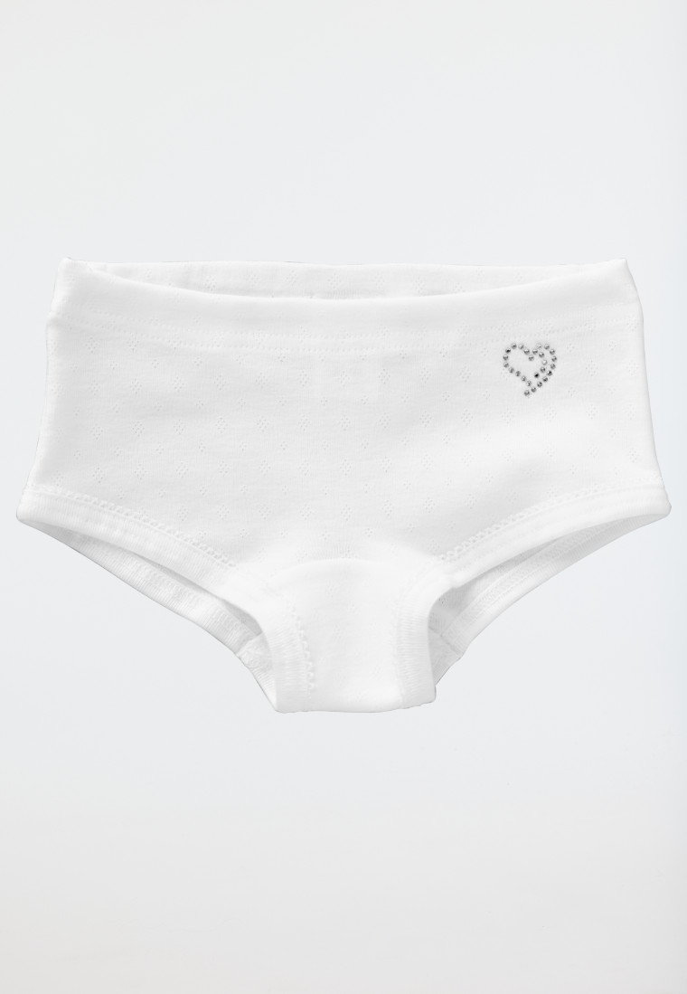 White fine rib ajourée panty - Ajourée