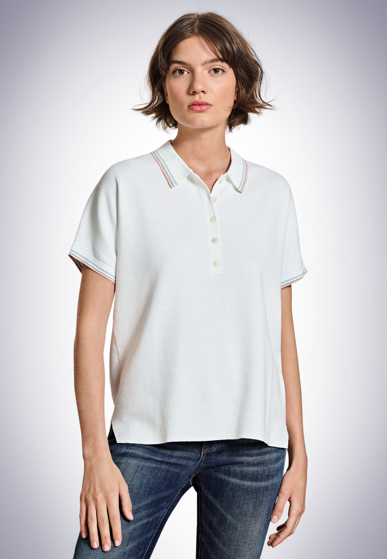 Weißes poloshirt top damen