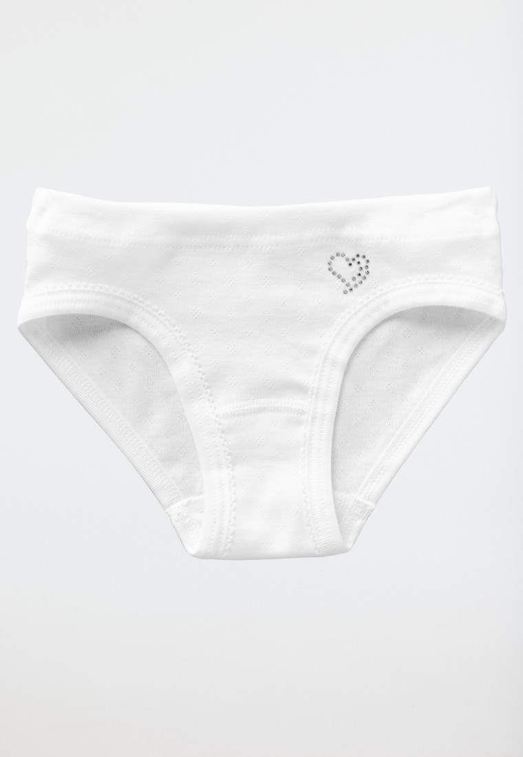 White fine rib ajourée Rio panty - Original Classics