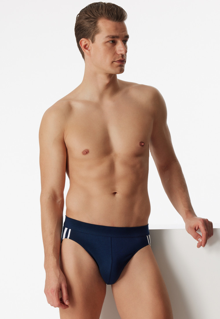 Rio briefs 3-pack organic cotton stripes dark blue - 95/5