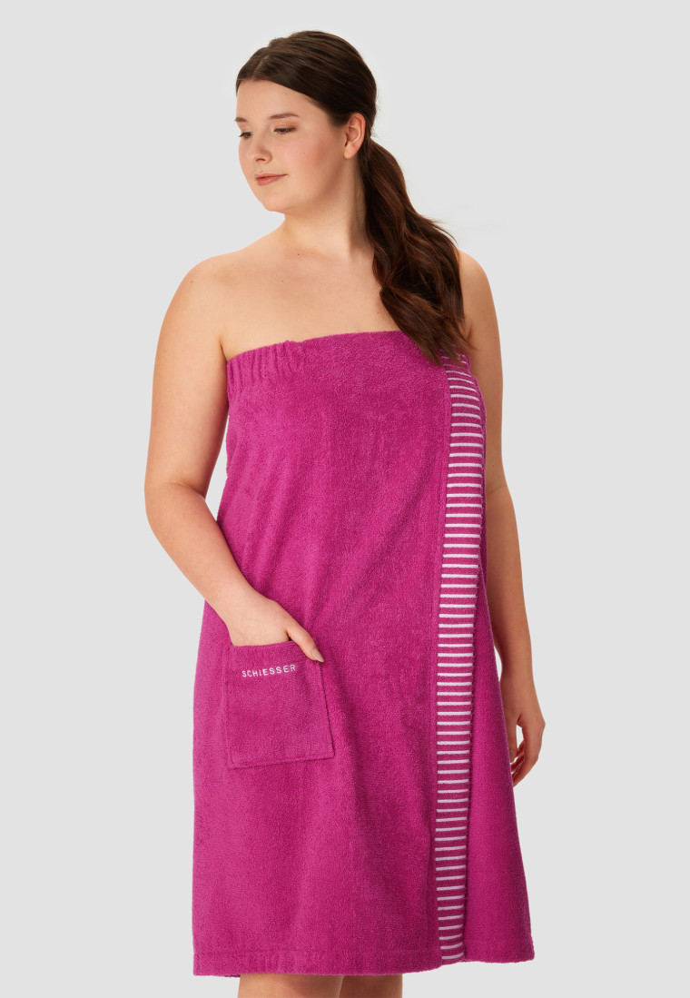 Serviette de sauna à boutons fuchsia - SCHIESSER Home