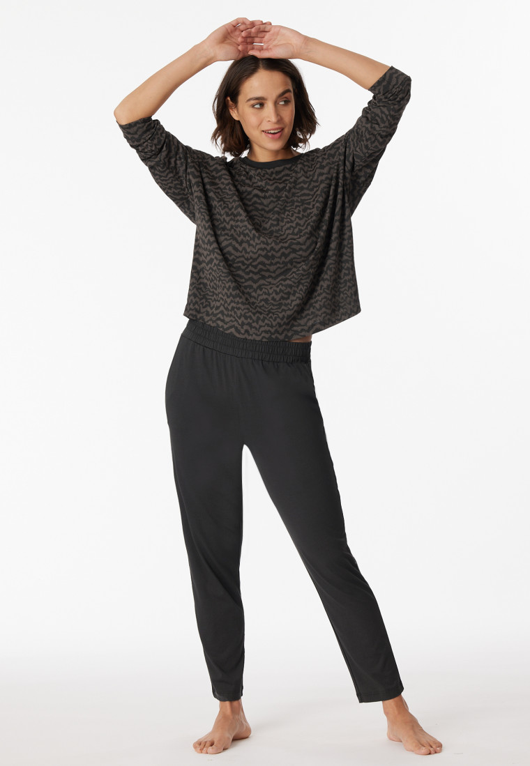 Schlafanzug 7/8-lang Modal Oversized anthrazit - Modern Nightwear
