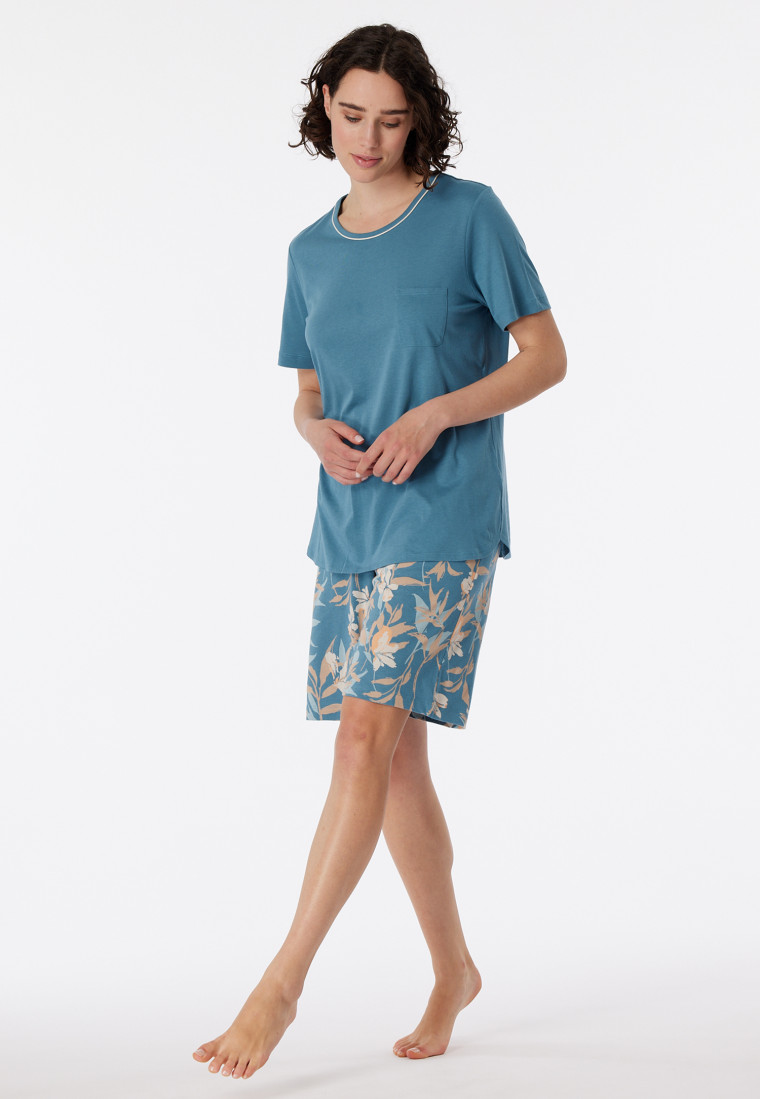 Pyjama court bleu-gris - Comfort Nightwear