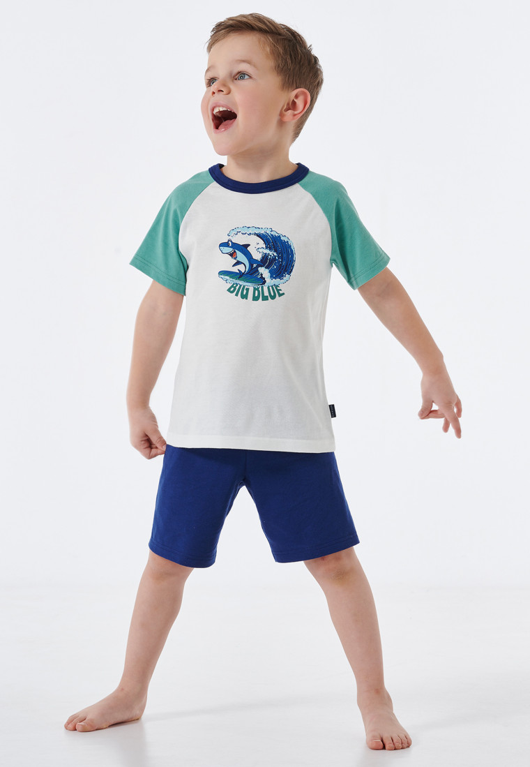 Pyjama court requin look College blanc cassé - Casual World