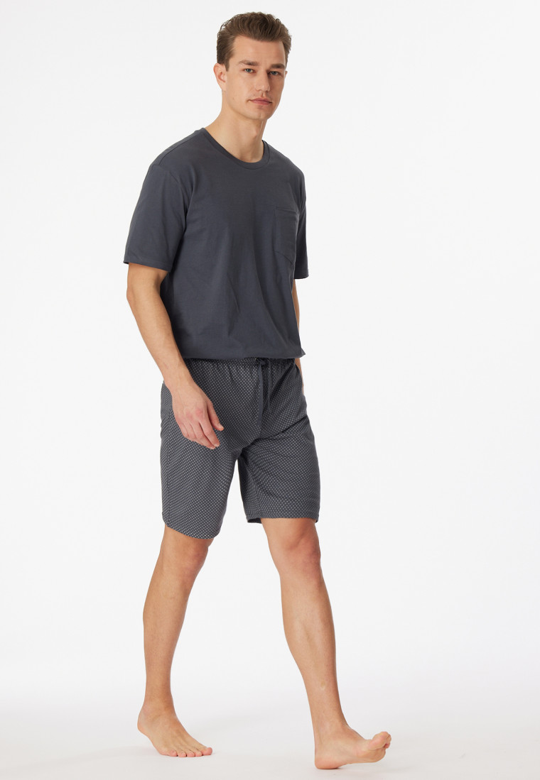 Pajamas short jersey gray - Ebony