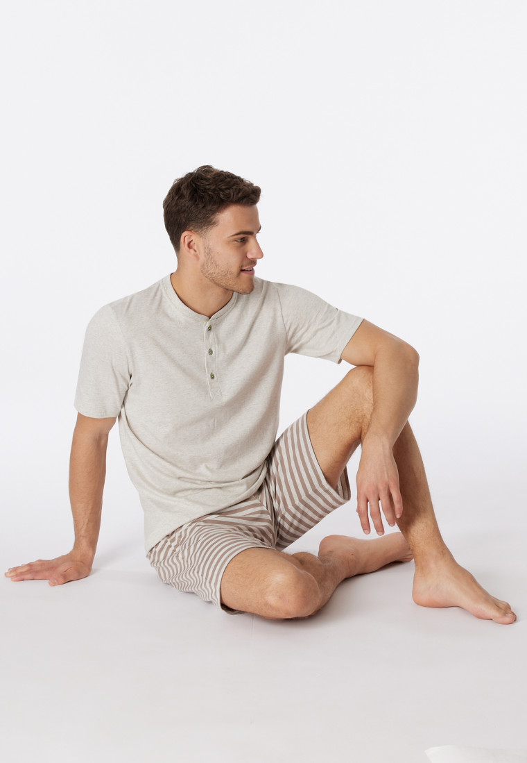 Schiesser Pyjama Court Homme - 100% Coton - Confortable Et Sporty