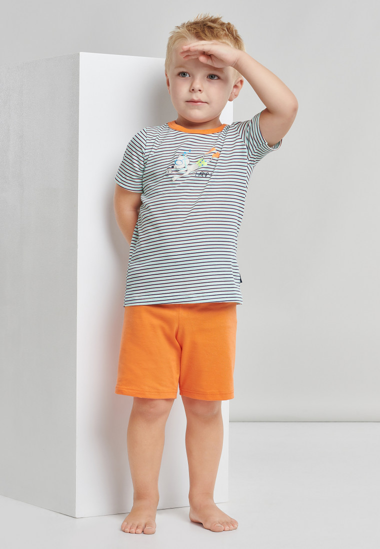 Pyjama court Organic Cotton rayures rat plongeur multicolore - Rat Henry