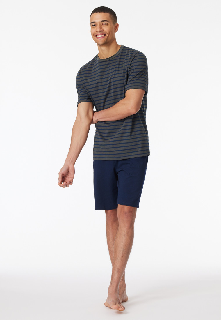 Pajamas short stripes anthracite - Casual Essentials