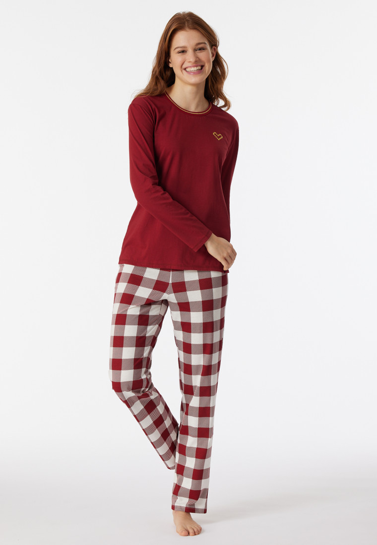 Lange bordeauxrode pyjama - Family