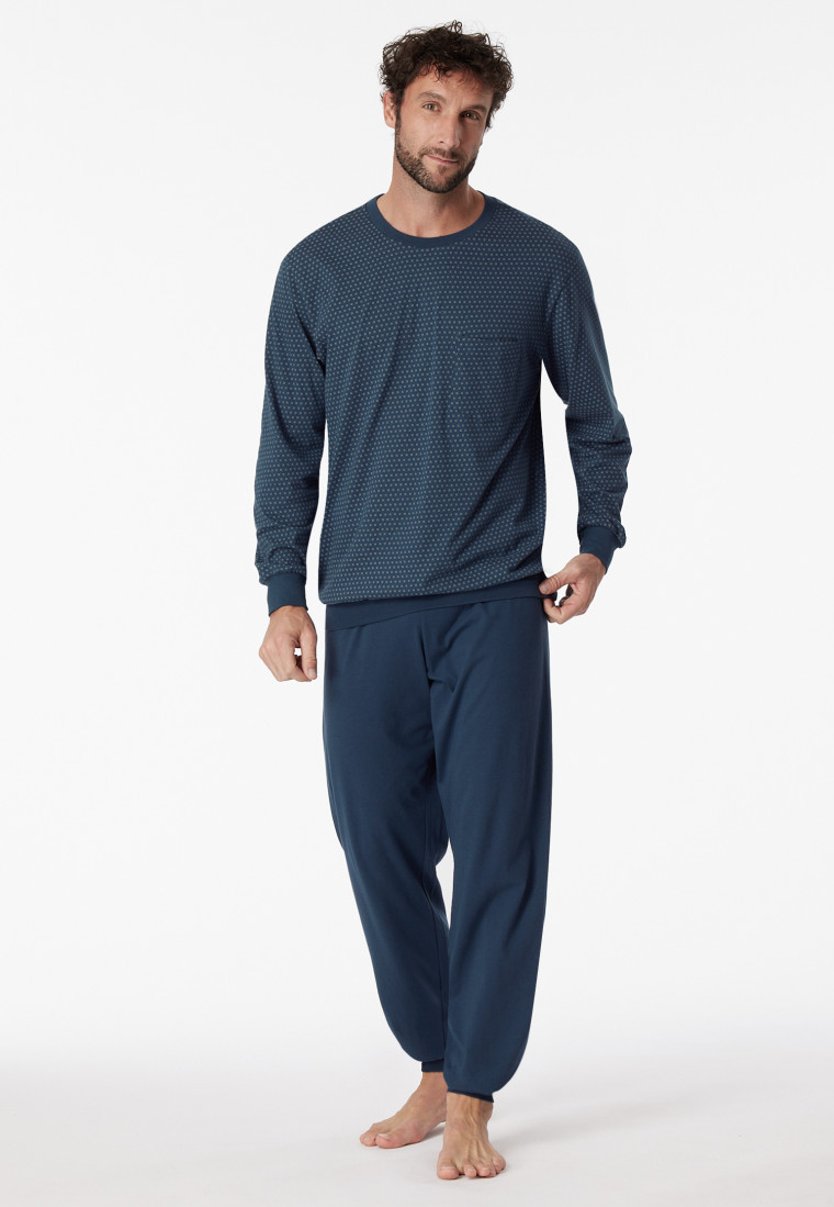 Pyjama lang manchet borstzak admiraal gedessineerd - Comfort Essentials