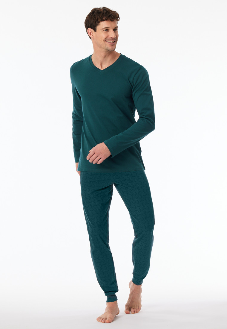 Pajamas long cuffs petroleum - Casual Essentials
