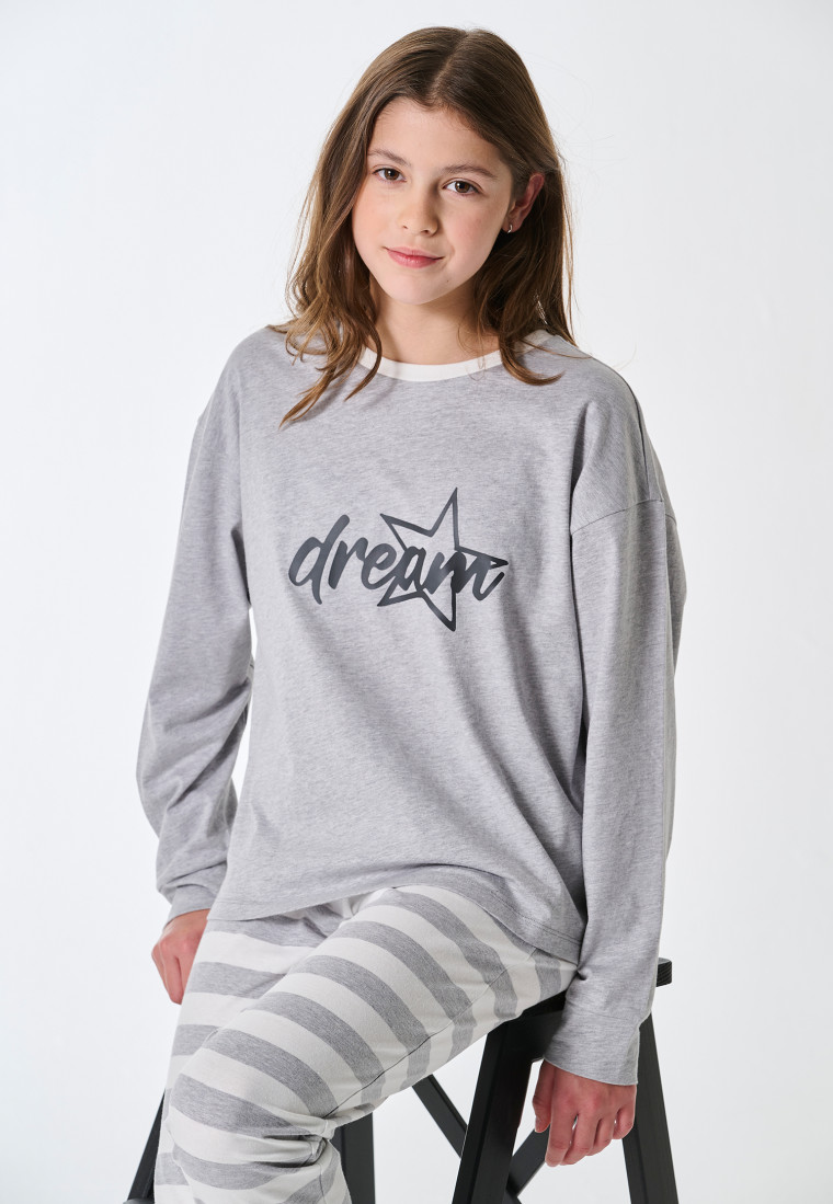 Pigiama lungo righe A righe grigio - Teens Nightwear