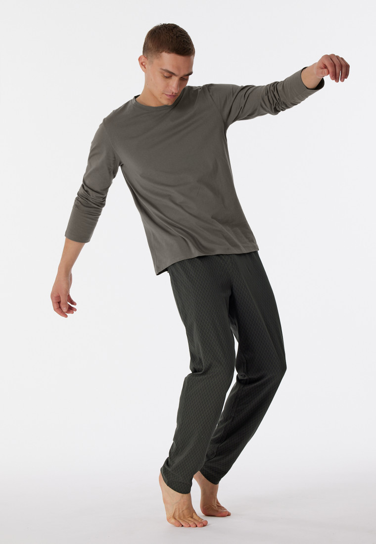Pajamas long triangles taupe - Casual Essentials