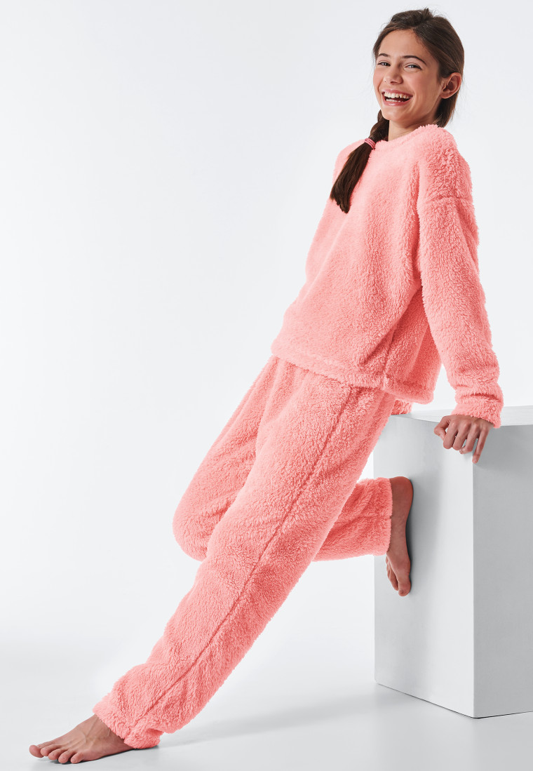 Pyjama long polaire rosé - Feeling@Home