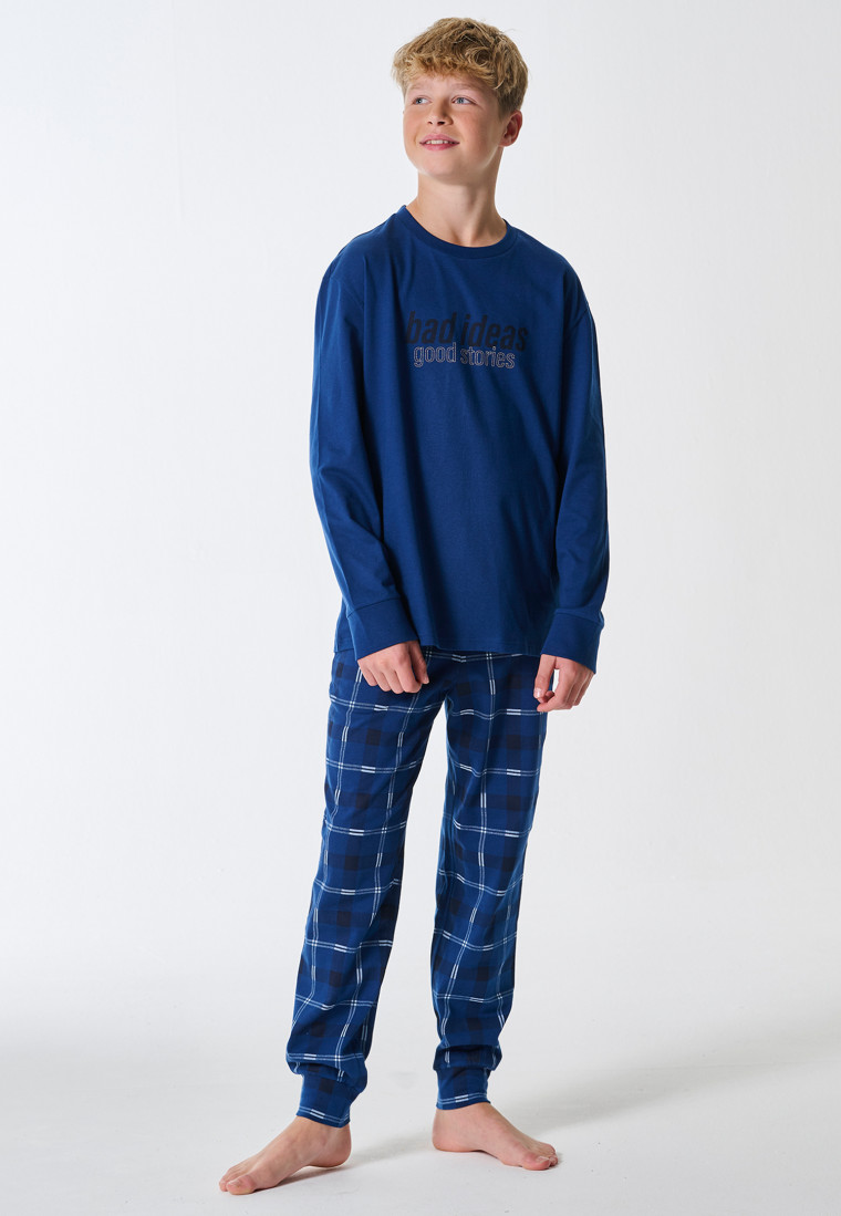 Long pyjamas check royal - Teens Nightwear