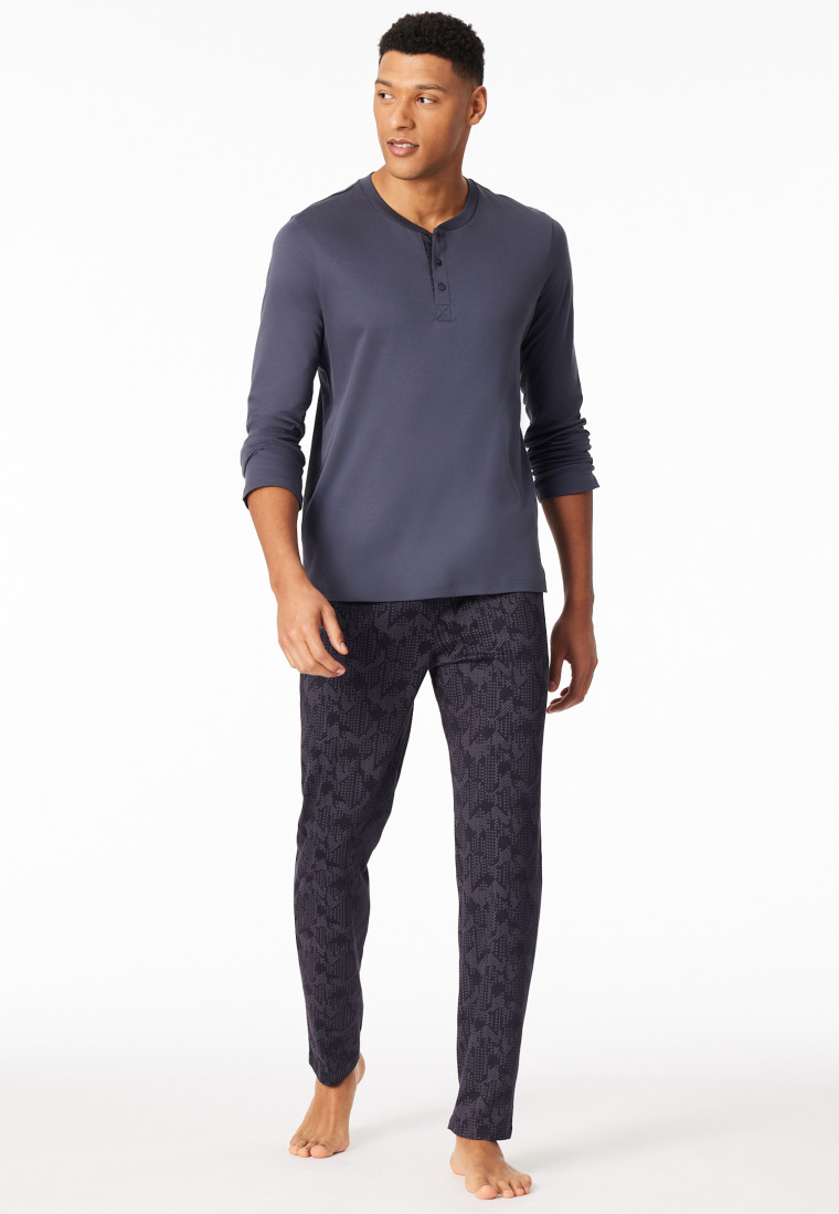 Pyjama lange knoopsluiting kolen - Fine Interlock