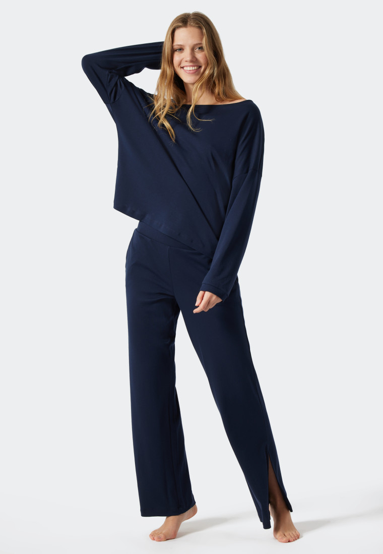 Schiesser Damen Pyjama Set Lang - Bio-Baumwolle Mit Modal, Bequem & Nachhaltig