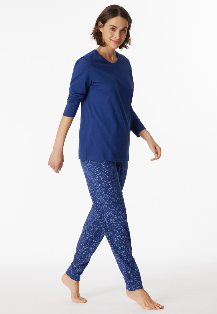 Pyjama lang marineblauw - Comfort Essentials | SCHIESSER