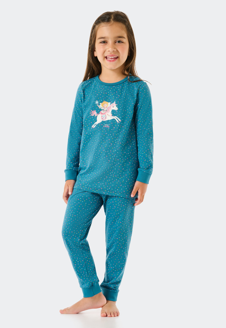 gen Zinloos wandelen Pyjama lang biologisch katoen manchetten stippen eenhoorn petrolblauw - Princess Lillifee | SCHIESSER gen Zinloos wandelen Pyjama lang biologisch katoen manchetten stippen eenhoorn petrolblauw - Princess Lillifee | SCHIESSER