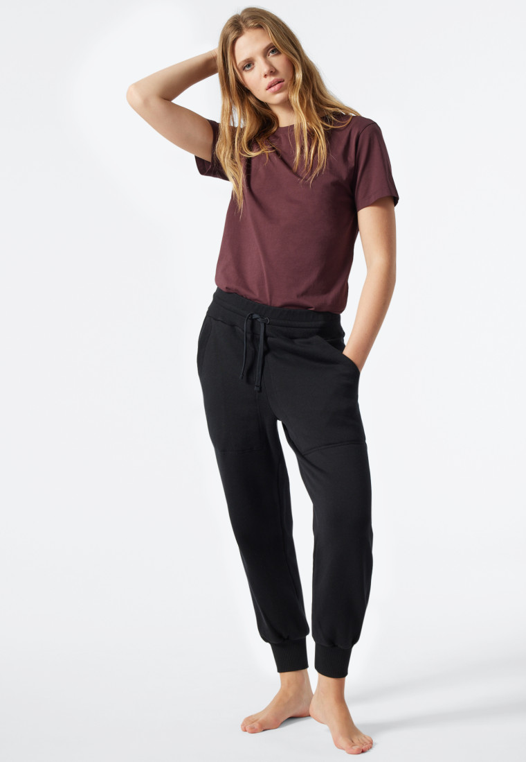 Shirt short-sleeve aubergine - Revival Antonia
