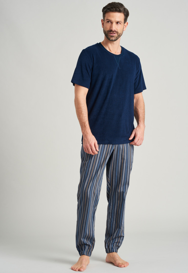 Shirt met korte mouwen badstof nachtblauw  Mix+Relax