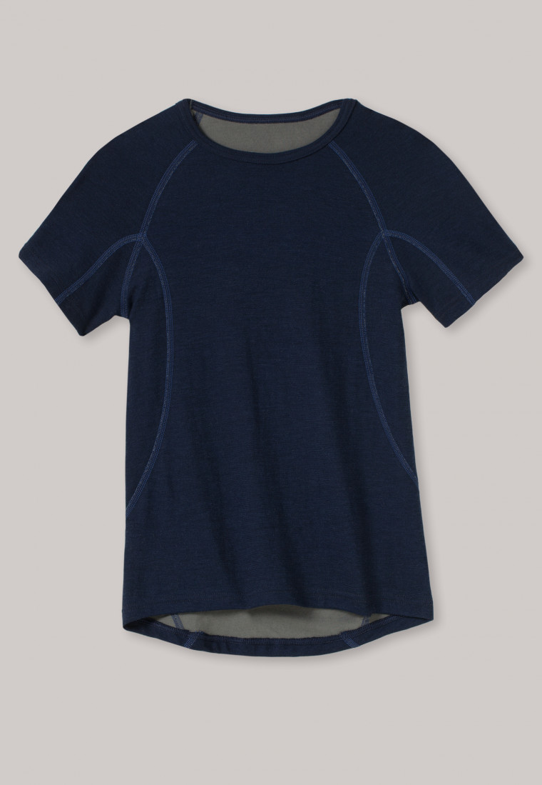 Shirt kurzarm Funktionswäsche warm dunkelblau - Boys Thermo Light