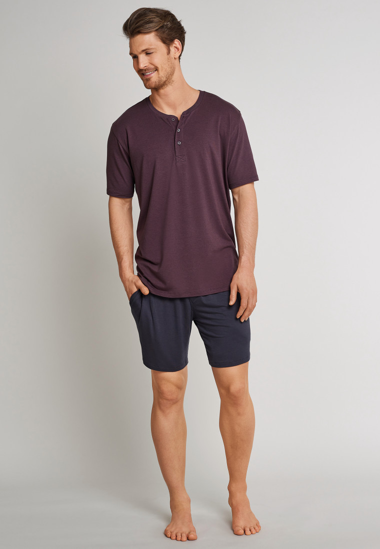 Shirt korte mouwen roodbruin - Mix & Relax Cotton Modal