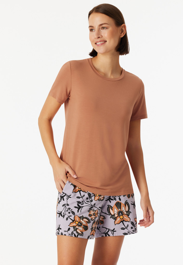 Shirt kurzarm rundhals rost - Mix+Relax