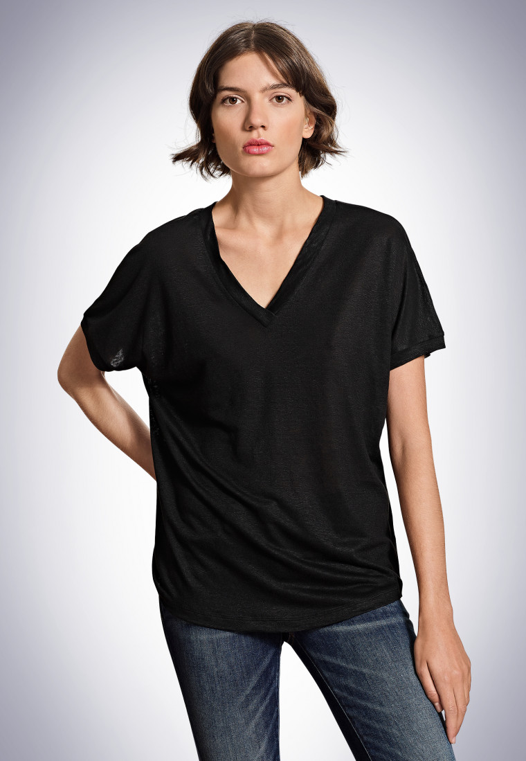 Short-sleeved shirt black - Revival Lisa