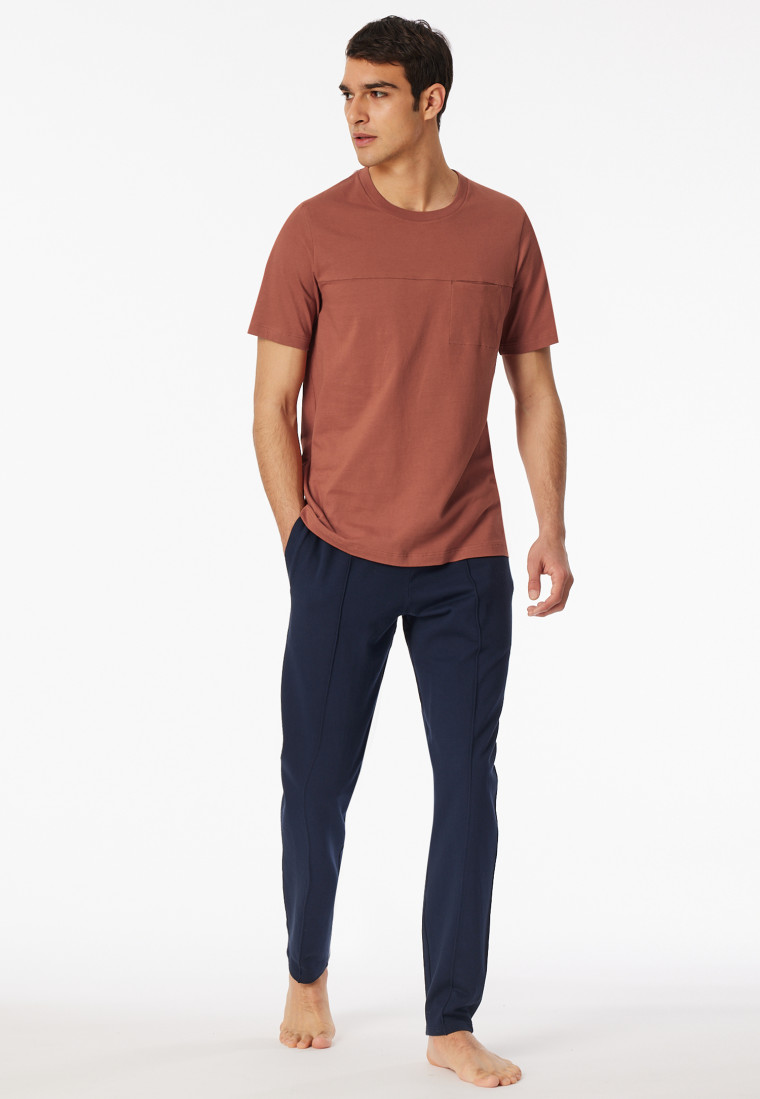 Shirt kurzarm Sweat-Qualität terracotta - Mix+Relax