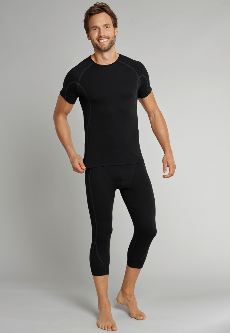 Shirt short sleeve thermal underwear warming effect black - Thermo light