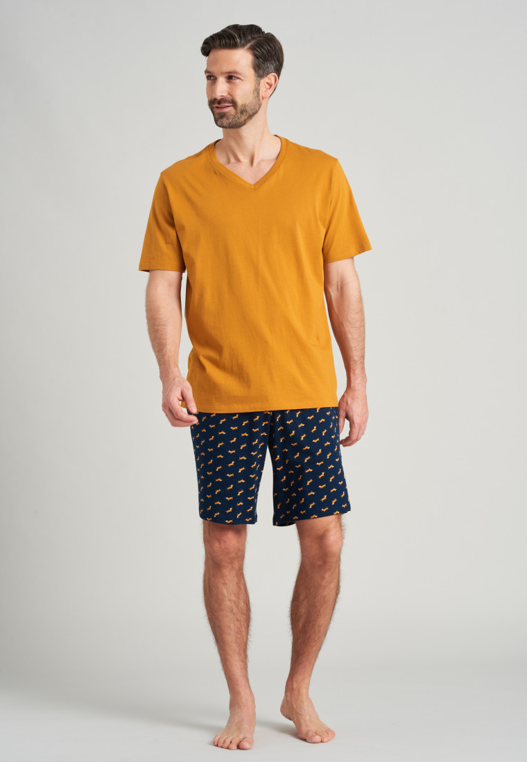Shirt korte mouwen V-hals havanna - Mix+Relax