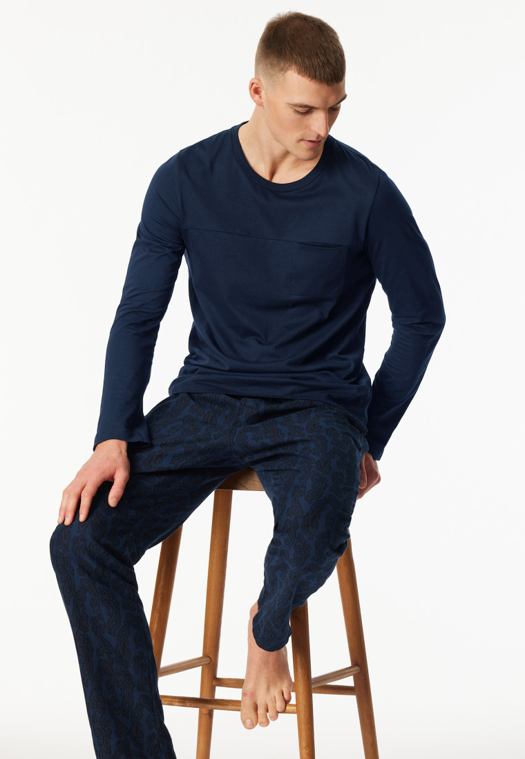 Shirt lange mouwen donkerblauw - Mix+ Relax