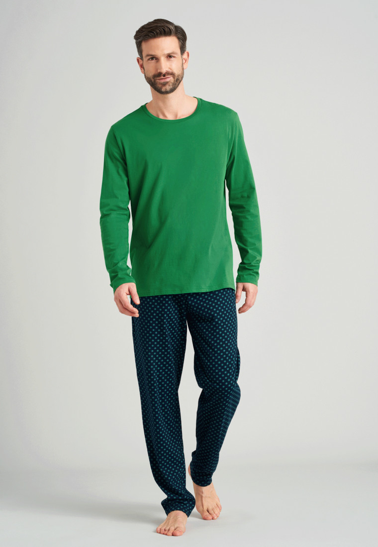 Shirt long-sleeved jersey crew neck green - Mix & Relax