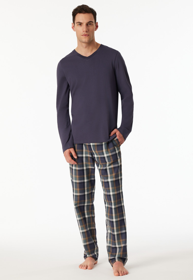 Shirt langarm V-Ausschnitt graphit - Mix+Relax