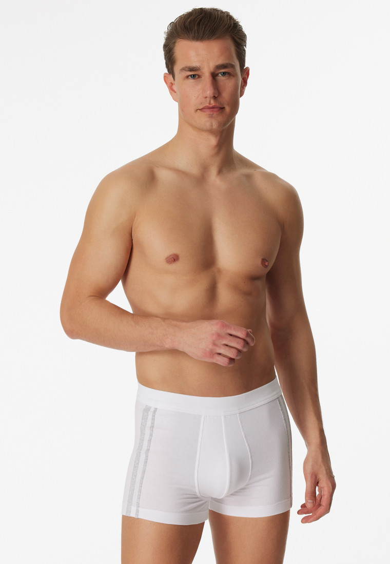 Short 3-pack biokatoen strepen wit - 95/5