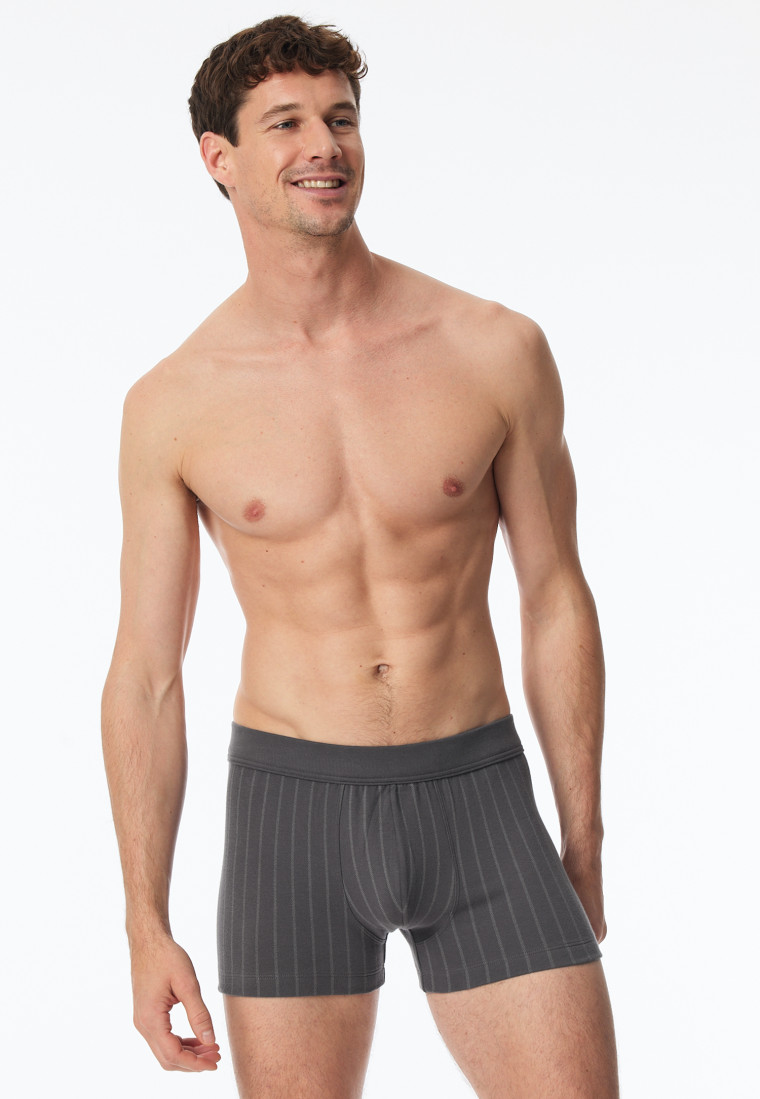 Short gestreept antraciet - Fine Interlock