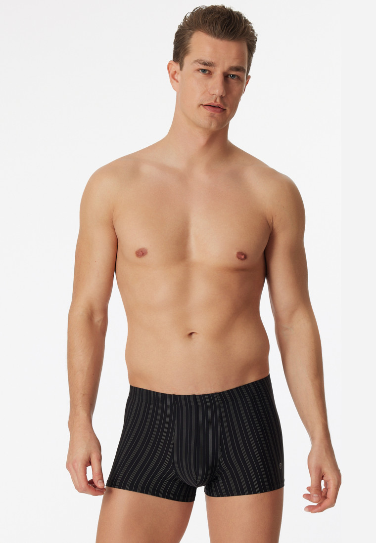 Black striped microfiber shorts - Nachtschwärmer