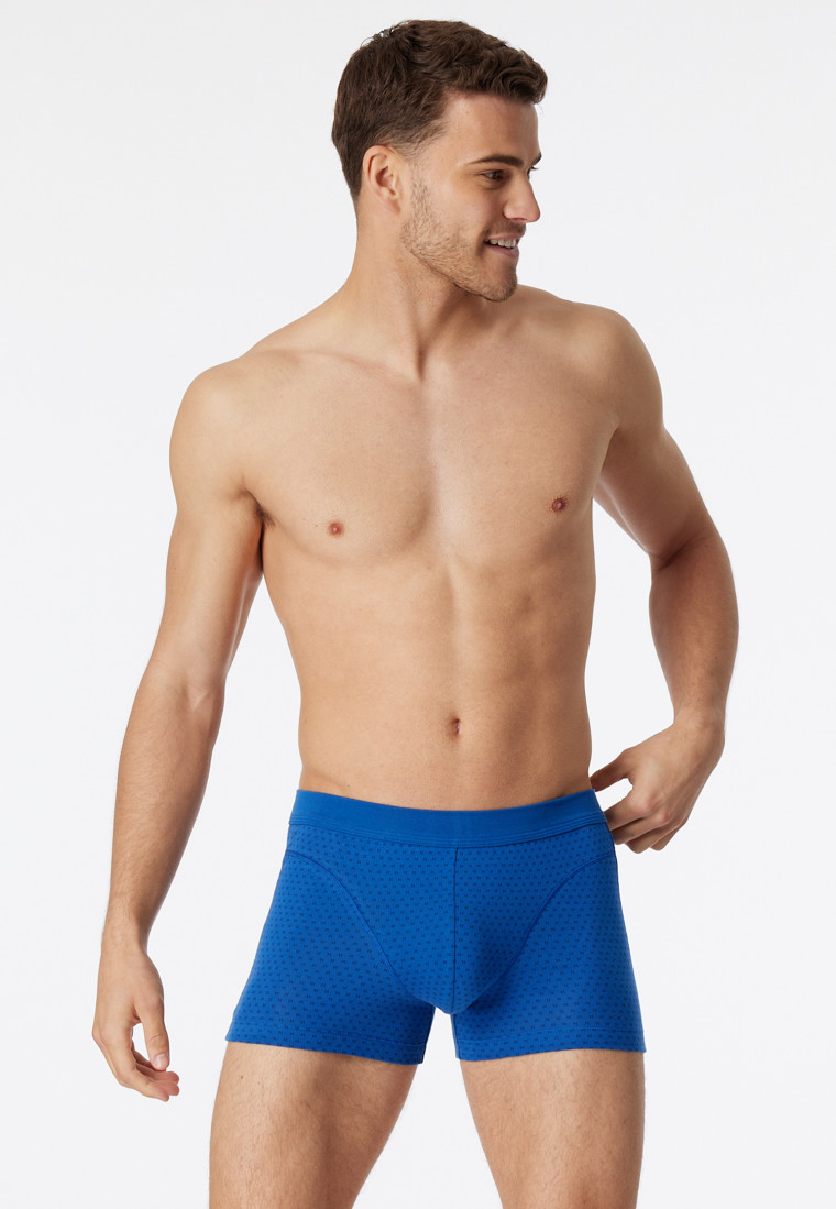 Pantaloncini in cotone organico fantasia indaco - Comfort Fit