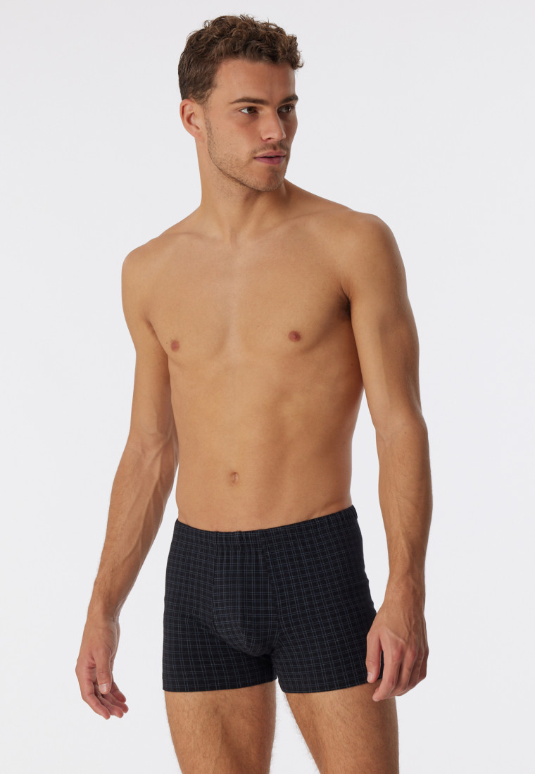 Boxer noir carreaux Cotton Casuals SCHIESSER