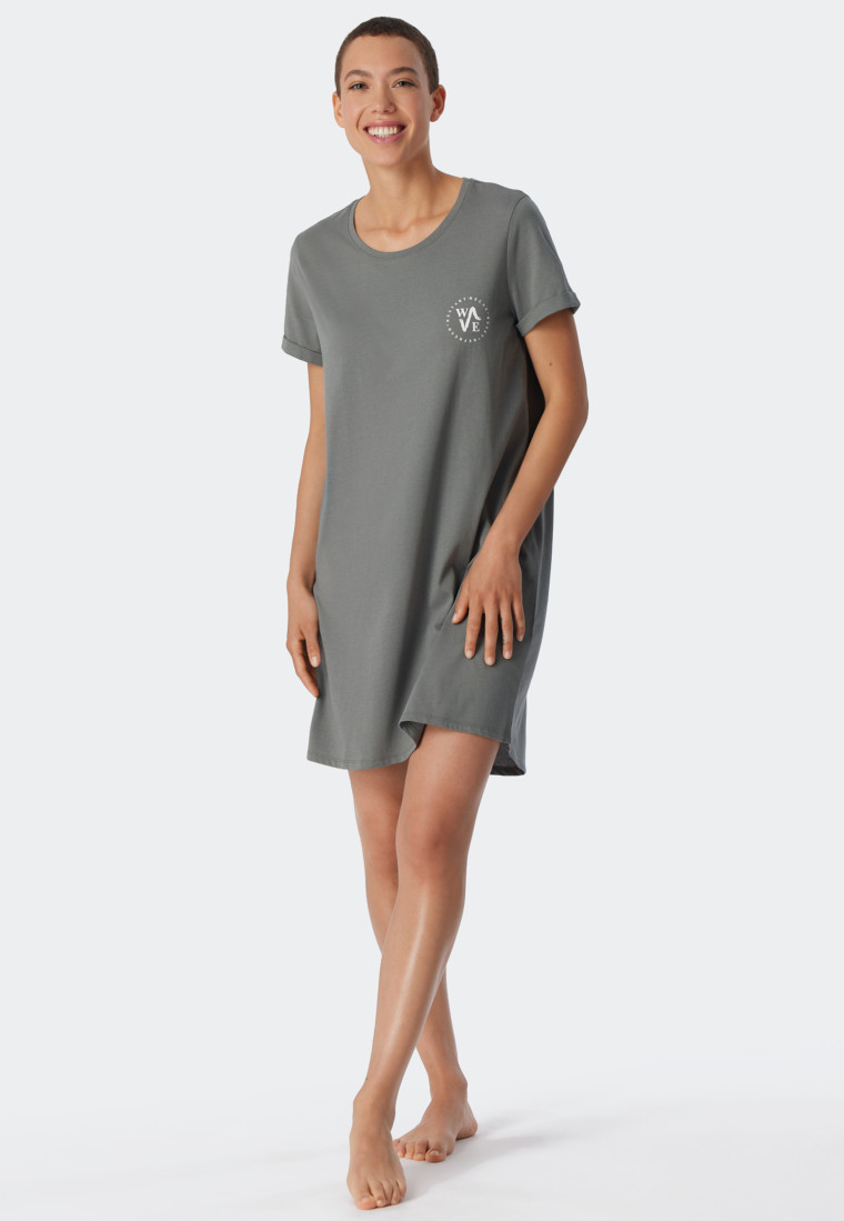 Sleepshirt kurzarm Print jade - Essential Nightwear