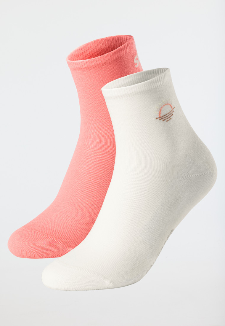2-pack Stay Fresh medium shaft cream/ rosé socks - Fashion