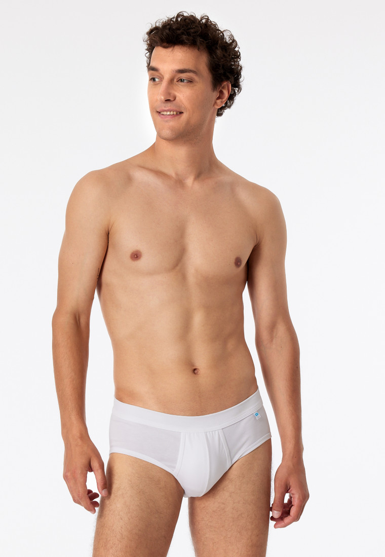 Slip de sport blanc avec empiècement - Long Life Cotton