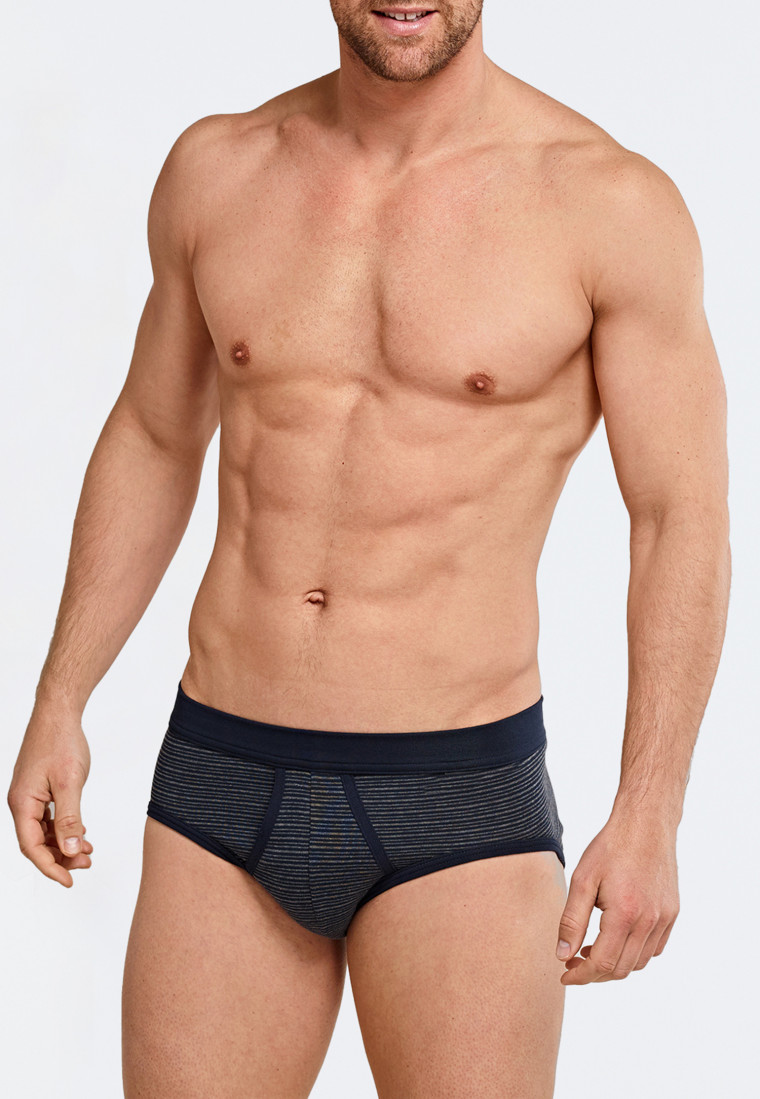 Sports briefs fine rib double pack dark blue striped - Original Classics