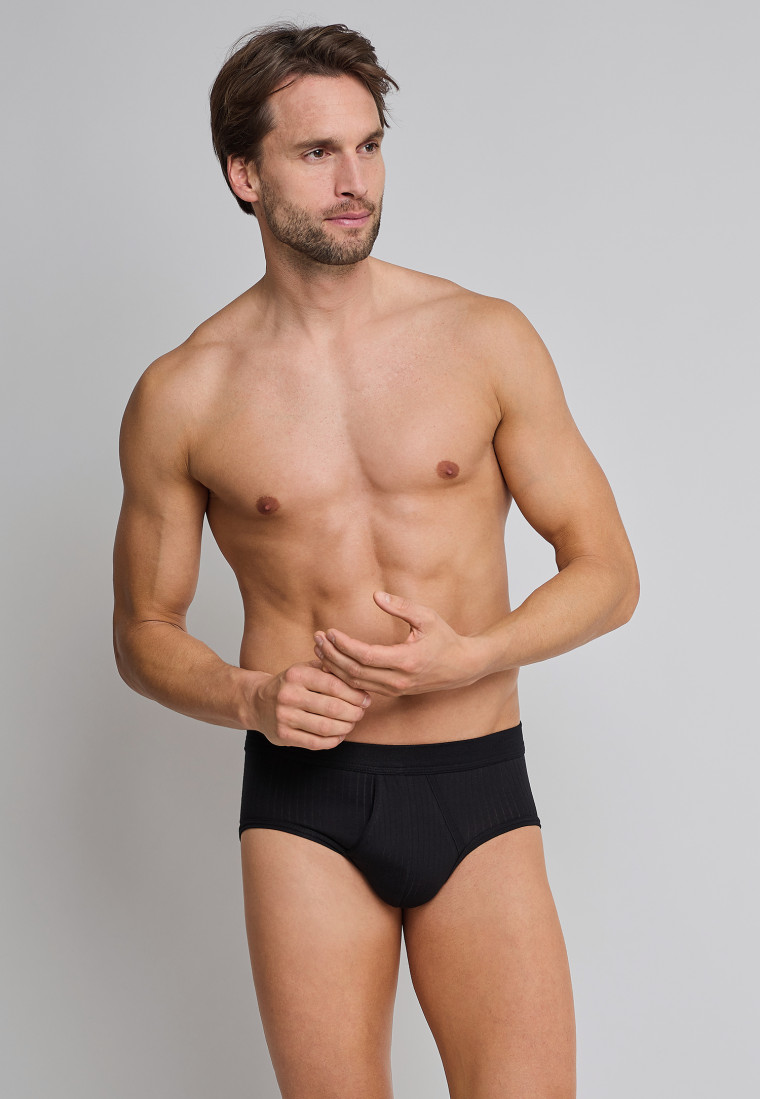 Sport briefs with fly, 2-pack, black - Authentic