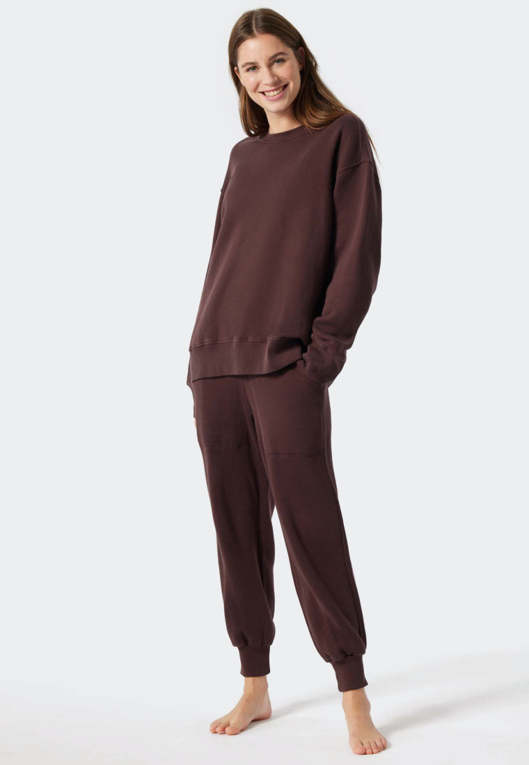 Trui lange mouwen aubergine - Revival Lena